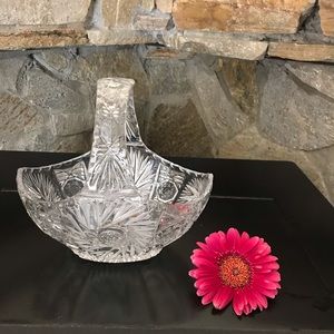 Diamond Cut Crystal Basket